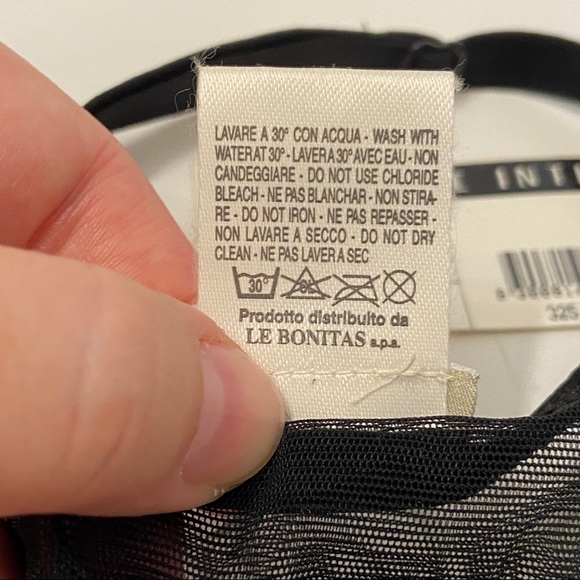 NWT Versace Intimo Black White Mesh Embroidered Bra XL - Picture 13 of 15